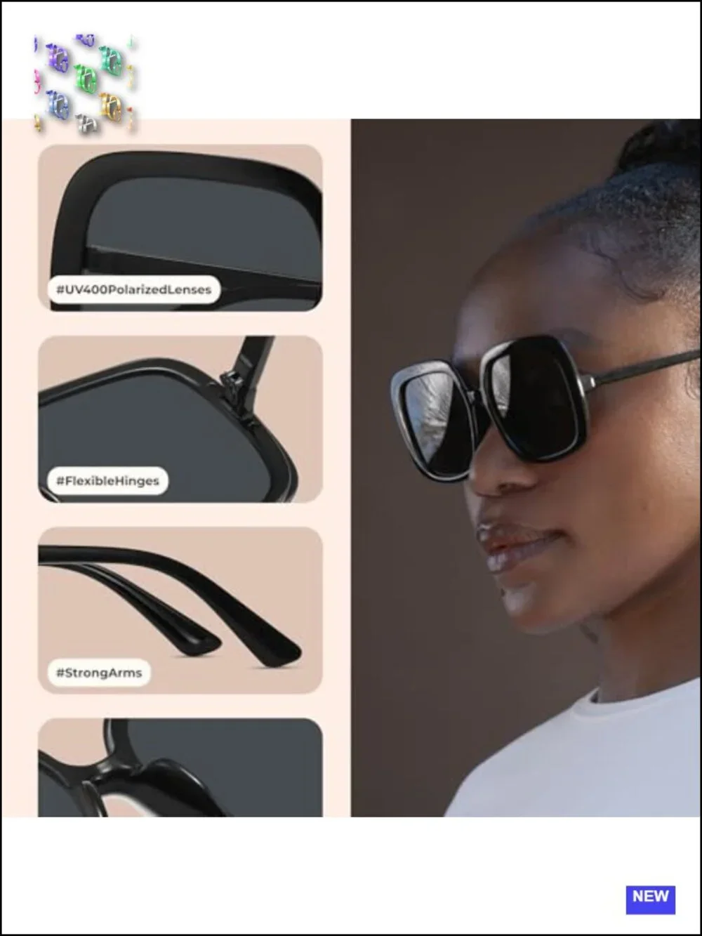 Oversized Polarized Sunglasses for Women UV400 Retro Aviator Style